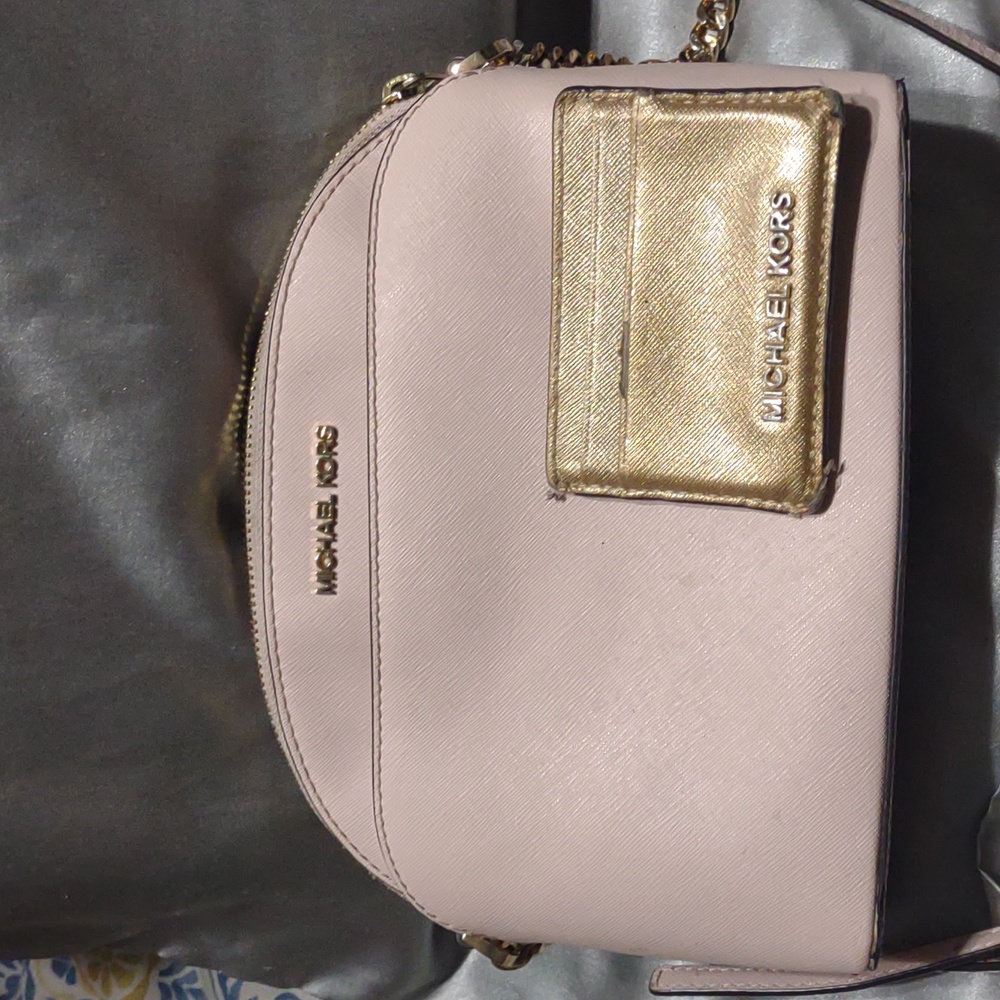 Michael Kors Pink and Gold Crossbody Bag